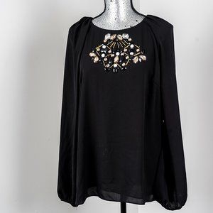 NWT Jeanne Beker jewelled blouse - M